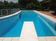 Collaudo ristrutturazione piscina con liner grigio chiaro