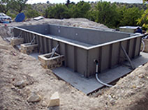 Realizzazione plinti in cemento per struttura piscina